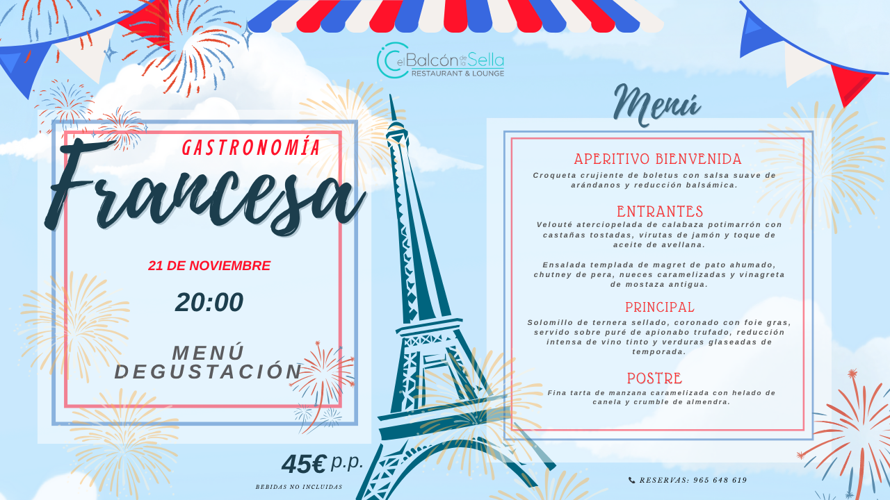 Cena Temática: Gastronomía Francesa